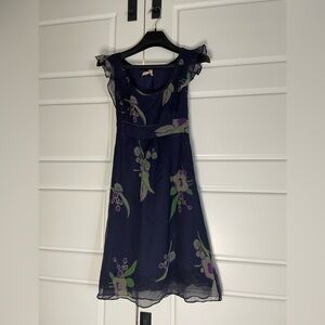 Anthropologie Maeve silk overlay floral dress